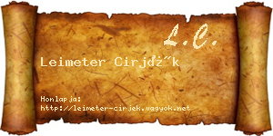 Leimeter Cirjék névjegykártya